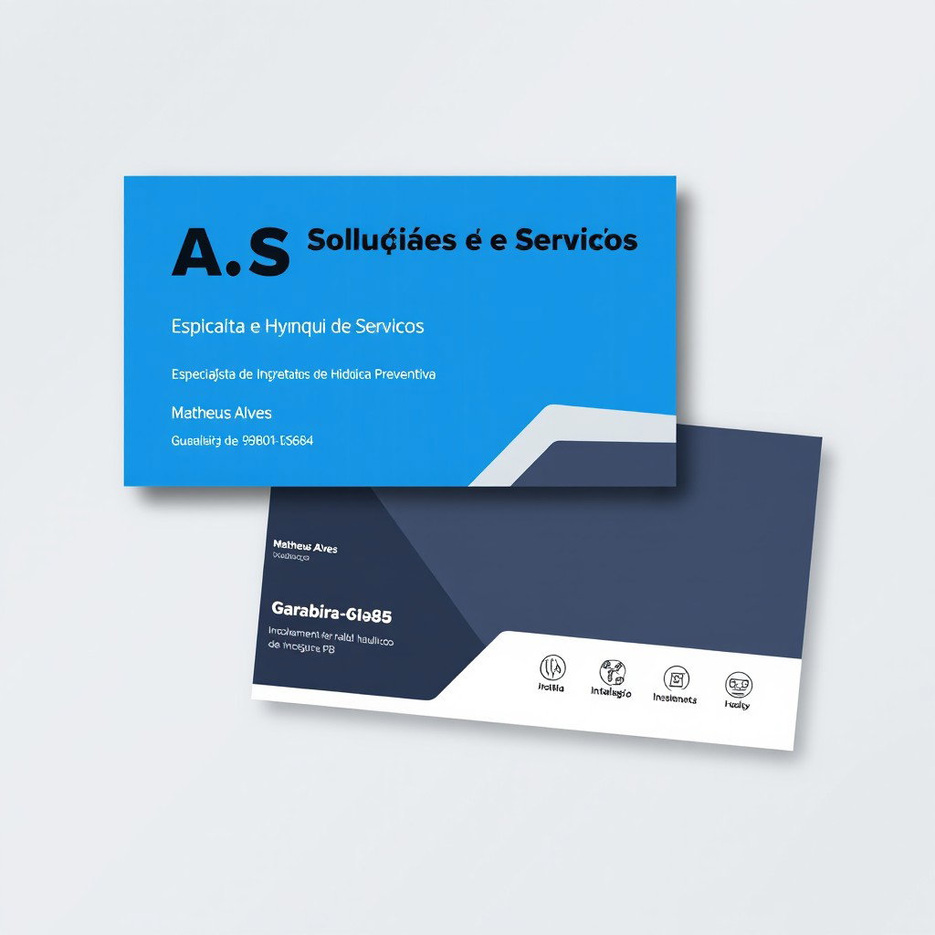A professional digital business card design for a Brazilian fire safety and hydraulic services company named 'A