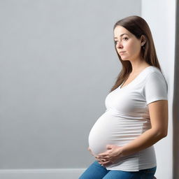 A woman looking expectant and patient, evidently waiting for someone or something.