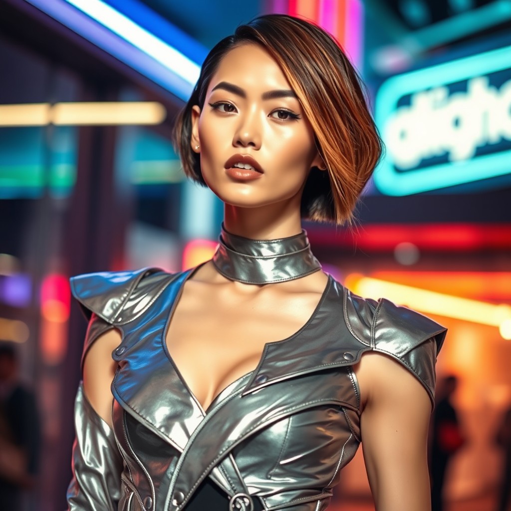 A stunning ARAP model showcasing a unique, futuristic fashion design
