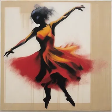 The painting depicted a figure in convulsive motion, capturing the intensity and energy of the dance.