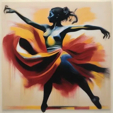 The painting depicted a figure in convulsive motion, capturing the intensity and energy of the dance.