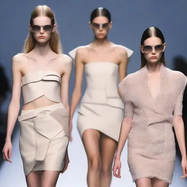 The convulsive movements of the model on the runway showcased the avant-garde collection.