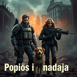 A post-apocalyptic scene set in Warsaw near the former police station on Wilcza, now a vibrant camp teeming with life