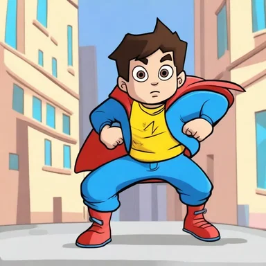 In the cartoon show, the protagonist is a secret fuller during the day and fights crime at night with his special powers.
