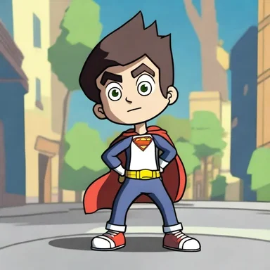 In the cartoon show, the protagonist is a secret fuller during the day and fights crime at night with his special powers.