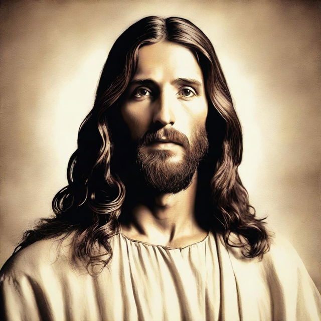 An illustrative image depicting Jesus Christ with long hair.