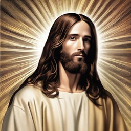 An illustrative image depicting Jesus Christ with long hair.