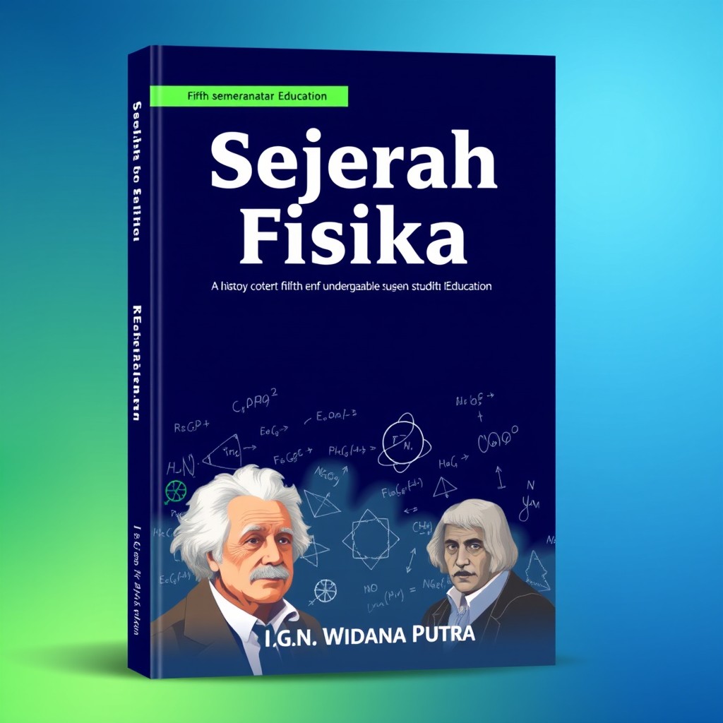 A book cover design for a history of physics textbook aimed at fifth semester undergraduate students in Education