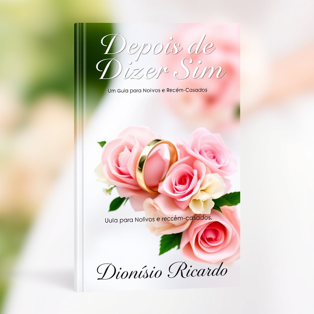 A captivating book cover design featuring the title 'Depois de Dizer Sim' in elegant, bold typography at the top
