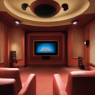 The aural experience of watching a movie in the cinema is enhanced by the surround sound system.