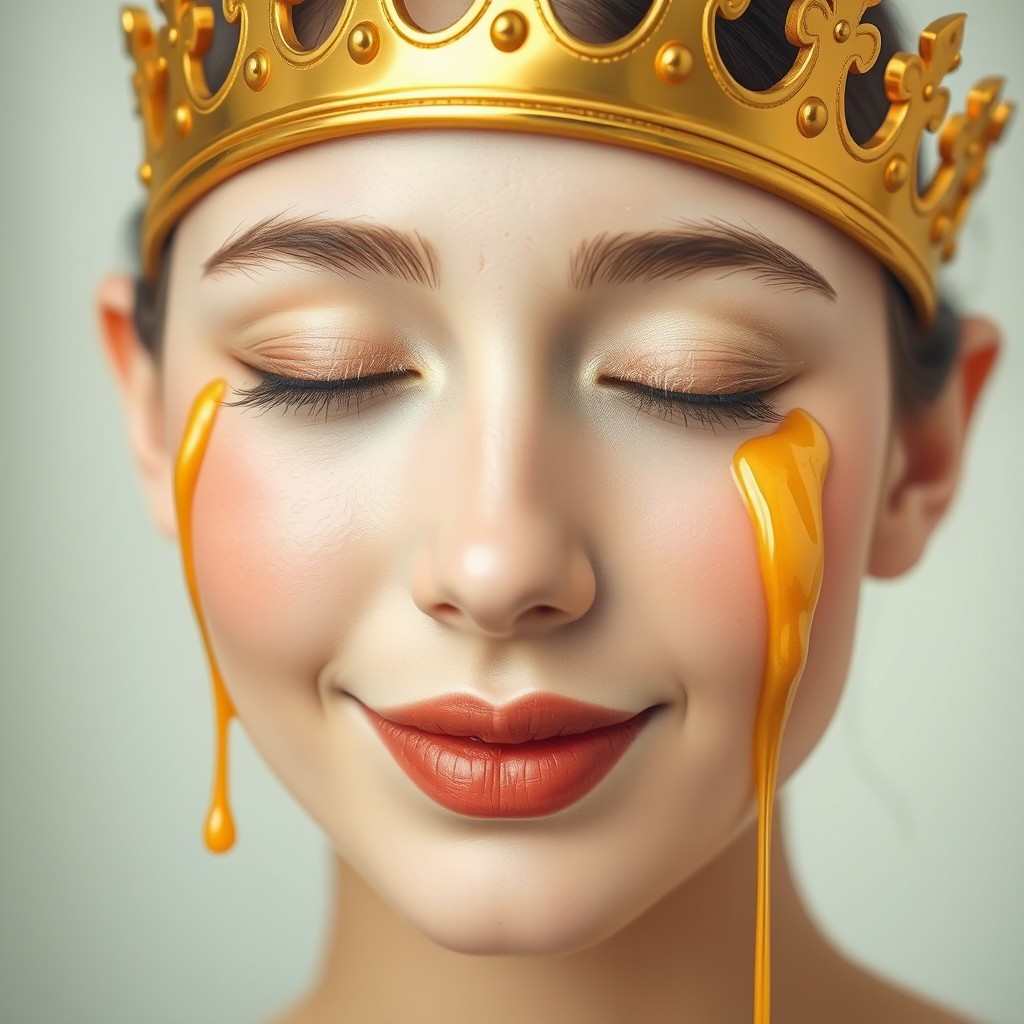 A cute woman's face with her eyes closed, exuding serenity and beauty