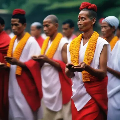 During a religious ceremony, the devotees would ritually peel off their clothing as a symbol of purification.
