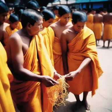During a religious ceremony, the devotees would ritually peel off their clothing as a symbol of purification.
