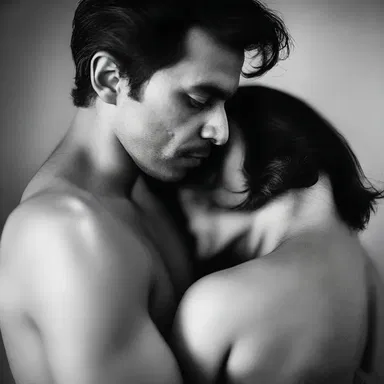 As the couple embraced each other, they began to slowly peel off their clothes, revealing their vulnerable and intimate sides.