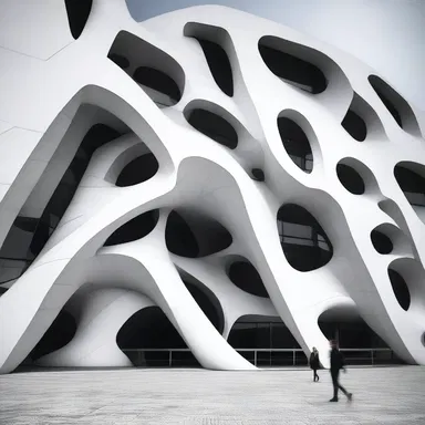 In modern architecture, the building's unique design peels away from its base, creating an illusion of movement.