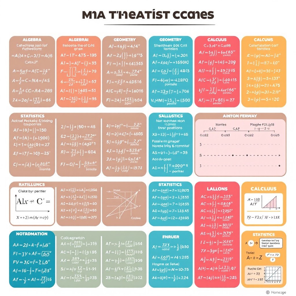 Comprehensive Math Formulas Chart: Algebra, Geometry, Calculus & Statistics