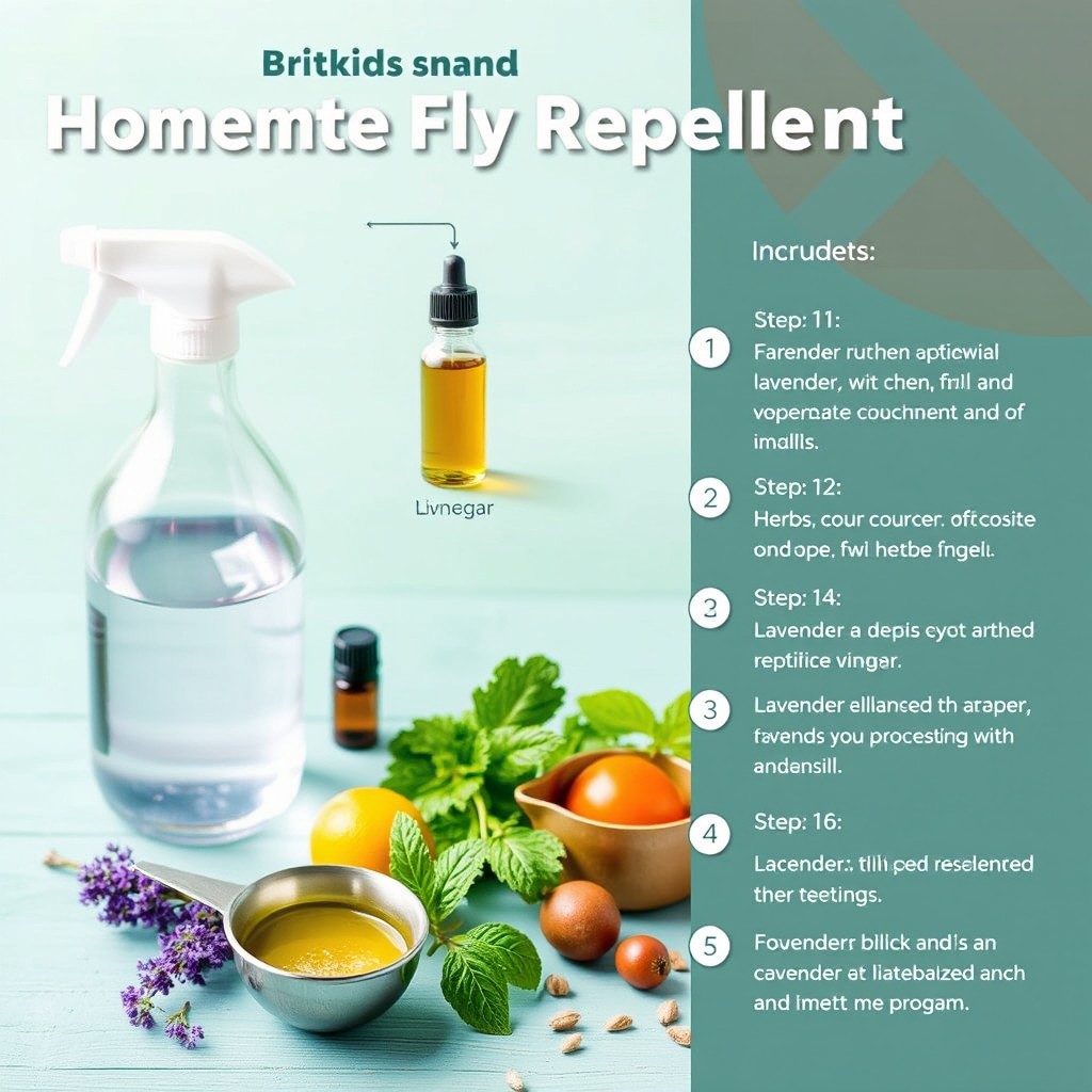 A scientific diagram showing the process of creating a homemade fly repellent