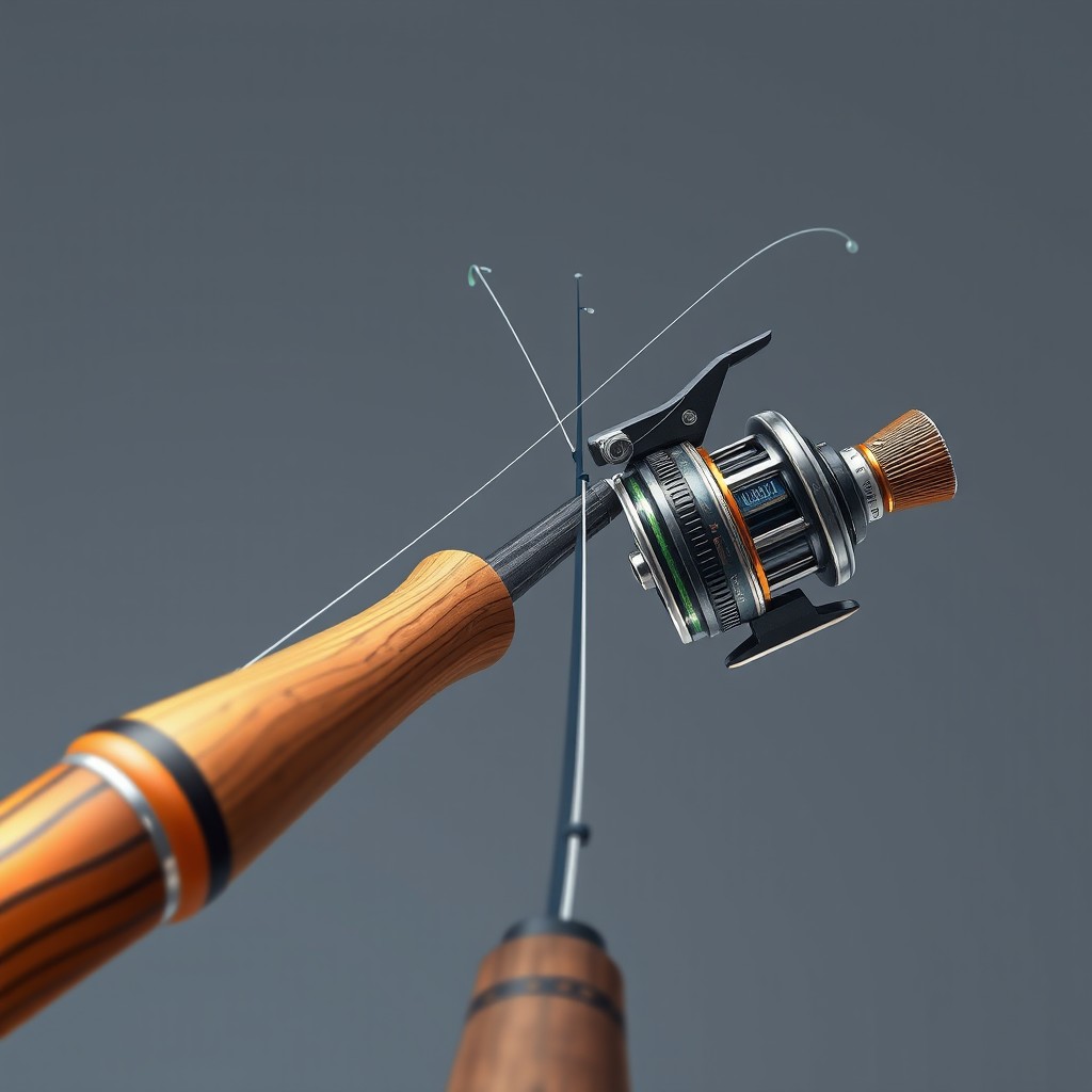 Elegant First-Person Fishing Rod Sprite for Video Games