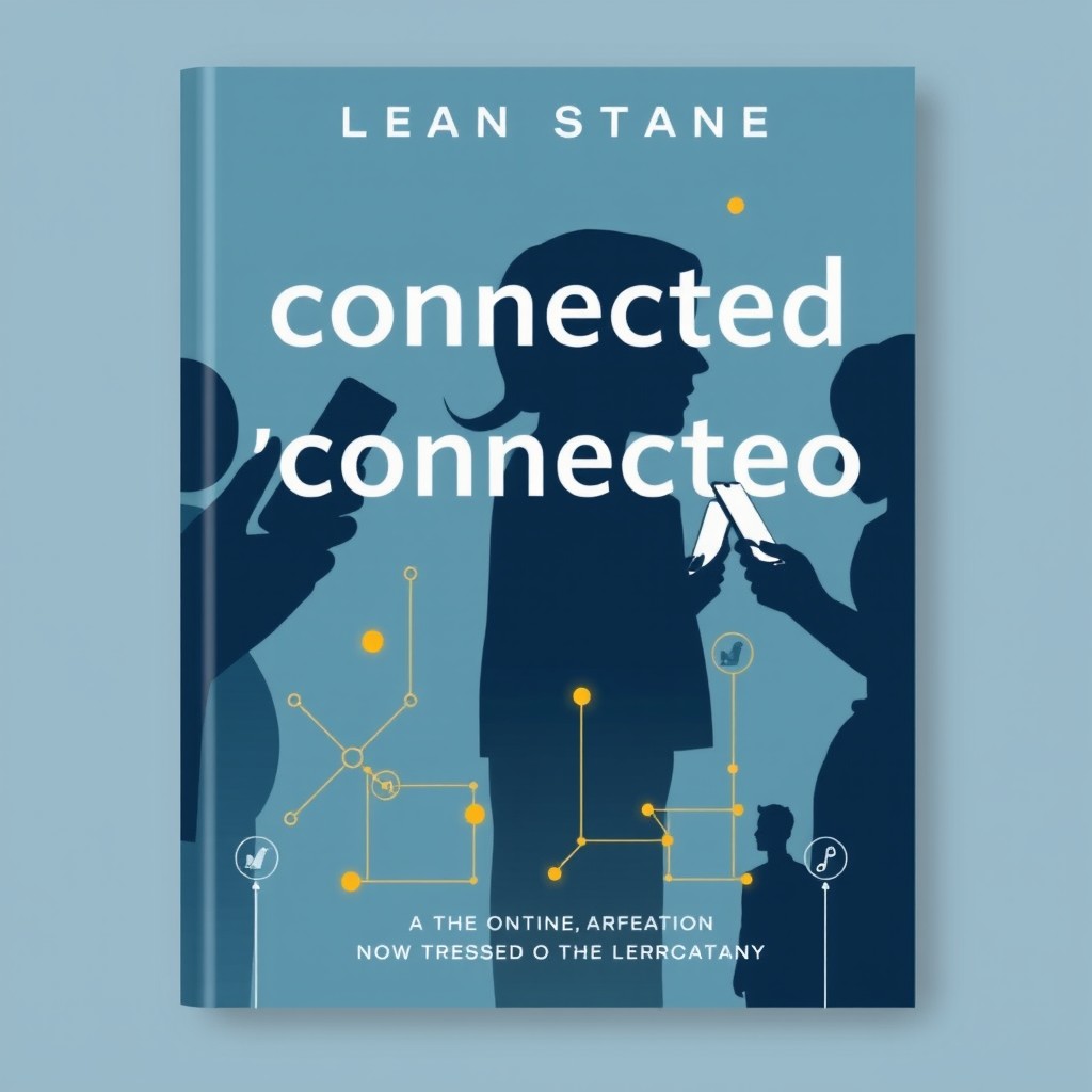 A book cover design featuring a clear and legible title and subtitle using modern sans-serif fonts like Montserrat or Roboto that convey a sense of technology intertwined with humanity