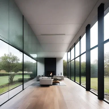 The modern home was clad in sleek, silver panels, giving it a sophisticated and contemporary look.