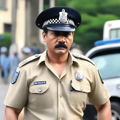 The actor stood on the movie set, clad in a police uniform, ready to film the intense action scene.