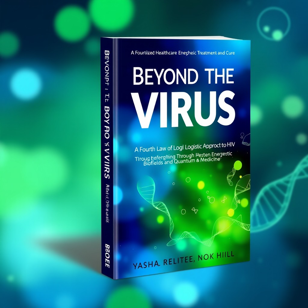 An eye-catching and artistic book cover design for "Beyond the Virus: A Fourth Law of Logic Approach to HIV/AIDS Treatment and Cure"