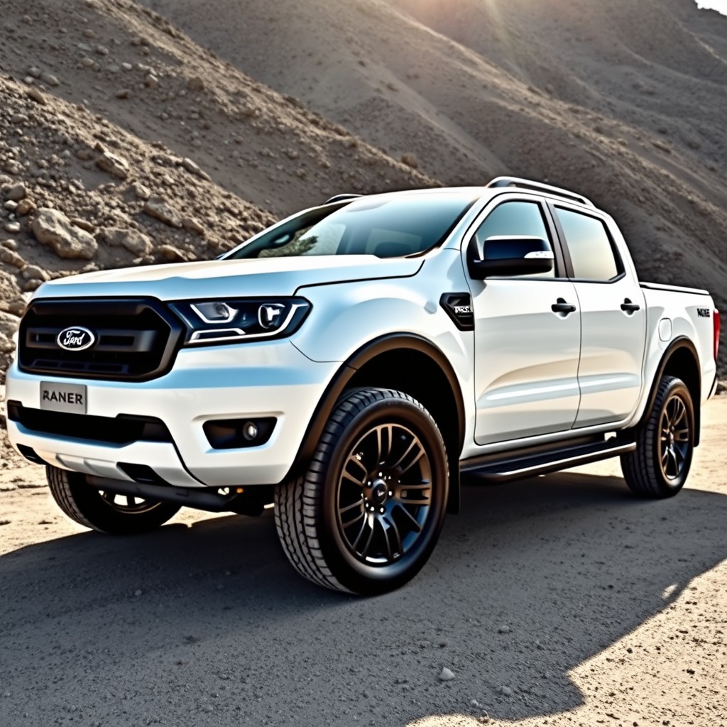 2025 Ford Ranger XLT: White Perfection with Bold Black Accents