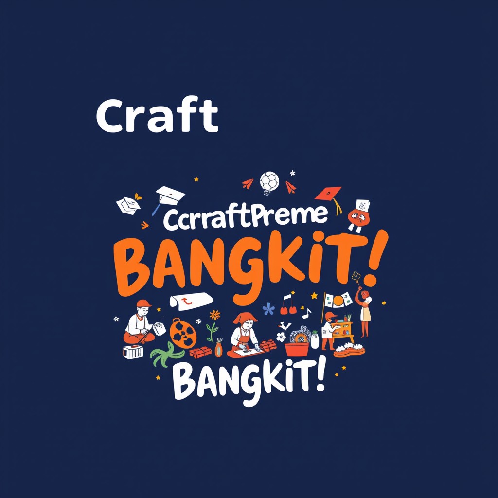 A vibrant and inspiring t-shirt design featuring the theme 'CraftPreneur Bangkit!' The design includes the Jamkrindo logo prominently displayed