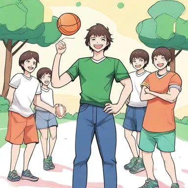 After winning the intense battle, the protagonist smirked cock-a-hoop as he celebrated his victory with his friends.