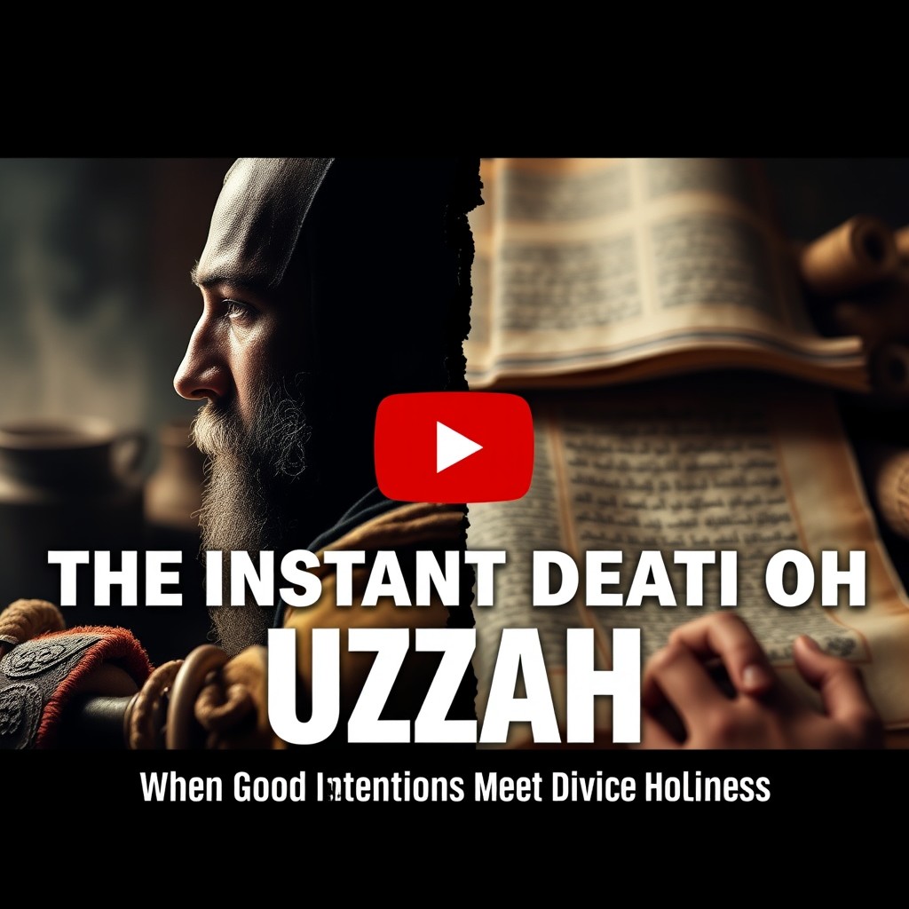 A captivating YouTube thumbnail for the video titled 'The Instant Death of Uzzah'