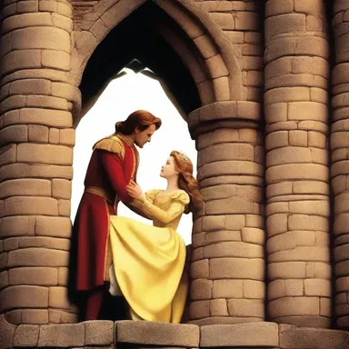 In the romantic movie, the charming prince rescued the princess from the tower.