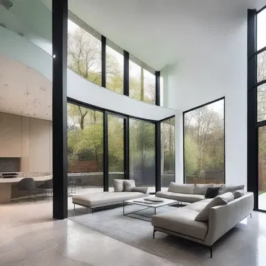 The modern house had stunning architecture and stylish interior design.