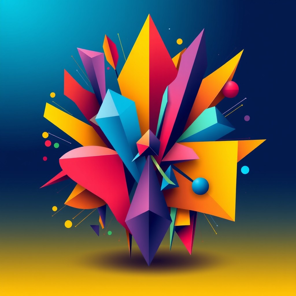 A visually striking design piece that stands out from the crowd, featuring vibrant colors and unique geometric shapes
