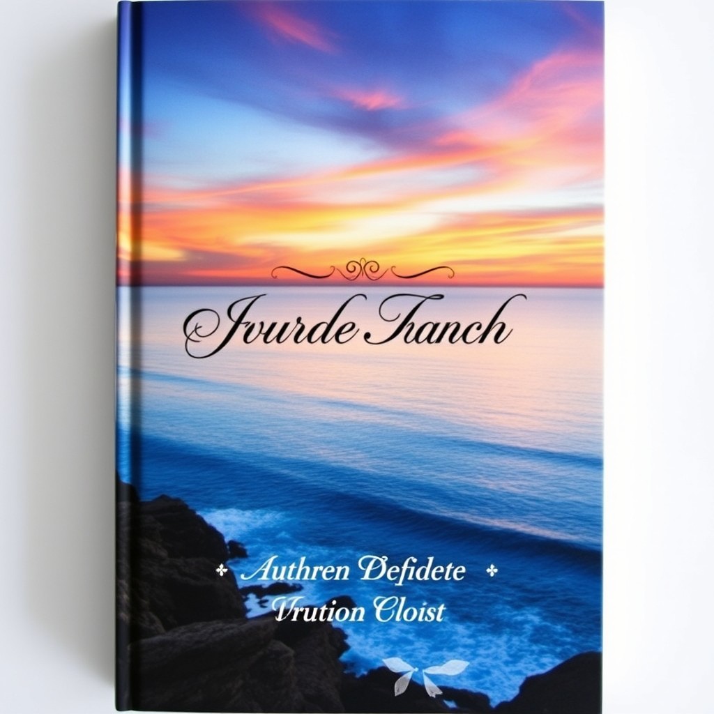 A beautifully designed book cover featuring a stunning landscape photograph as the background