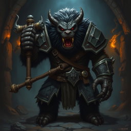 Fierce Bugbear in Shadowy Dungeon
