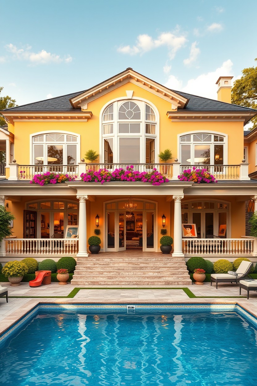 A stunning mansion designed to reflect the vibrant and warm personality of a person born in July