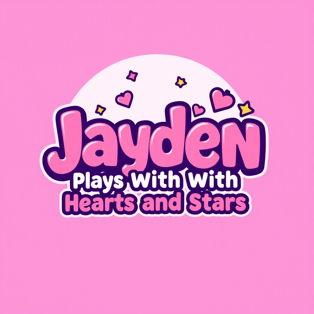 A cute K-pop logo design for 'Jayden Plays With Hearts and Stars'