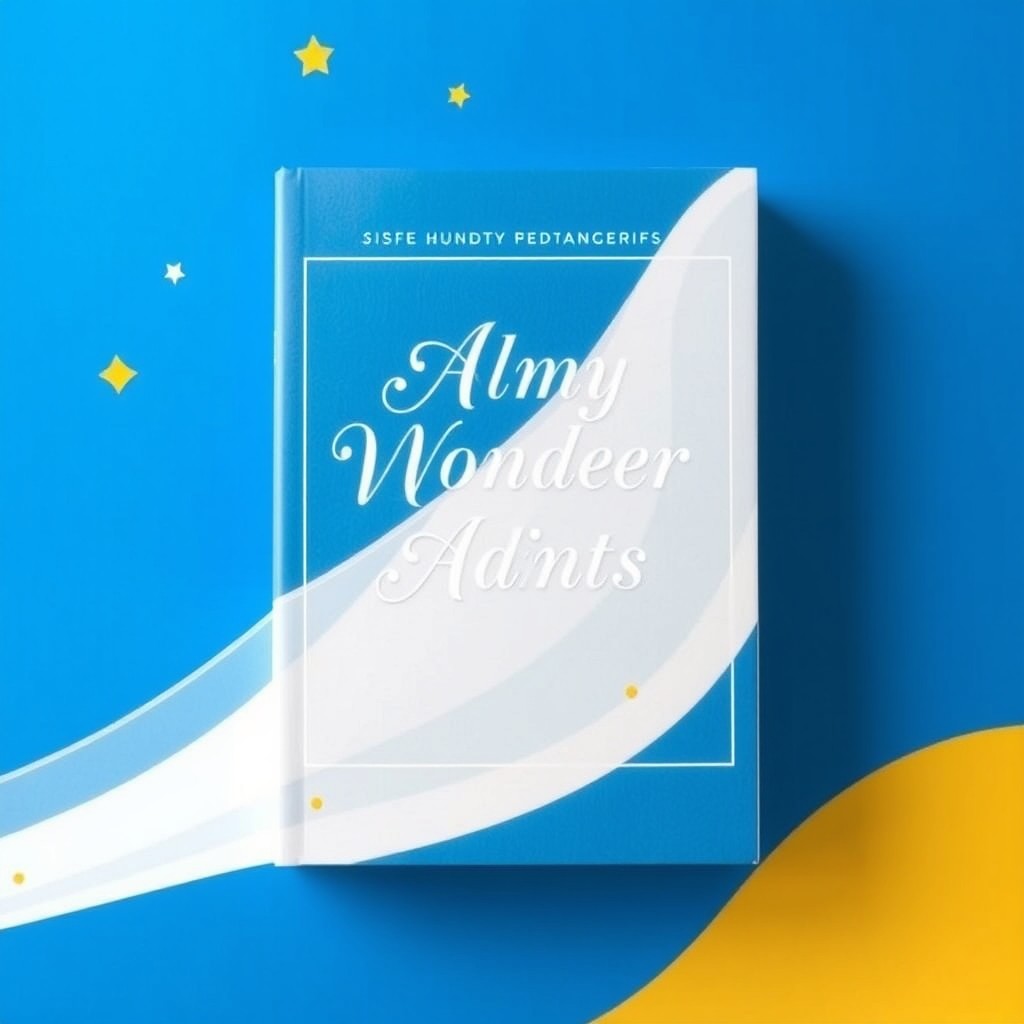 A captivating book cover featuring a blue and white color scheme, accented with small yellow elements scattered throughout