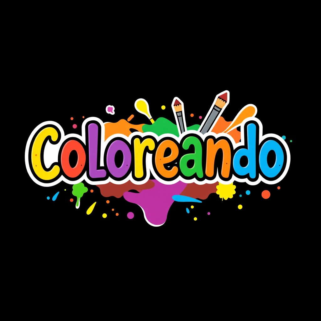 A creative logo concept for a brand named 'Coloreando'