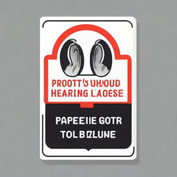 A warning sign reading 'Protect Your Hearing, Loud Noise Zone,' with a detailed illustration of an ear in the middle, implying the necessity of hearing protection in this area.