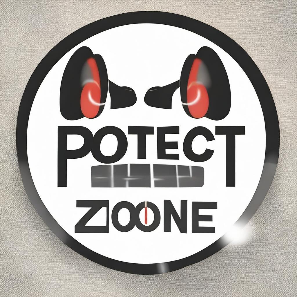 A warning sign reading 'Protect Your Hearing, Loud Noise Zone,' with a detailed illustration of an ear in the middle, implying the necessity of hearing protection in this area.