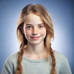 A high-resolution, photorealistic image of a teenage girl