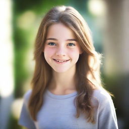 A high-resolution, photorealistic image of a teenage girl