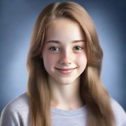 A high-resolution, photorealistic image of a teenage girl