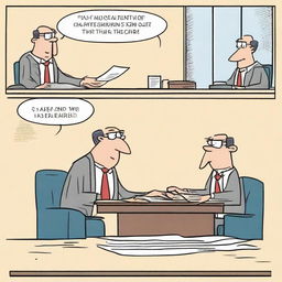 A light-hearted comic strip illustrating a job interview where the applicant mentions their willingness to give 110 percent and the interviewer, who's a statistician, reacts humorously.