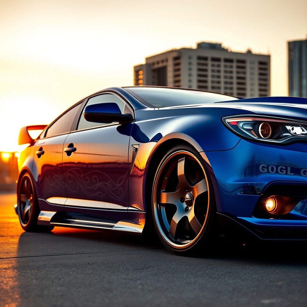 A modified Gol G6 car with an eye-catching aesthetic