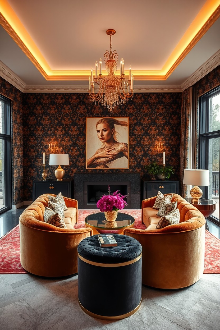 Glamorous Living Room Interior Design Inspired by August Personality