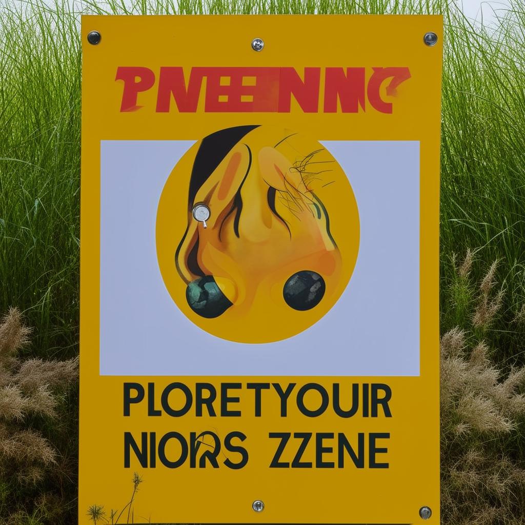 A warning sign reading 'Protect Your Hearing, Loud Noise Zone.' It features a detailed illustrative drawing of an ear in the center, indicating the importance of sound protection.