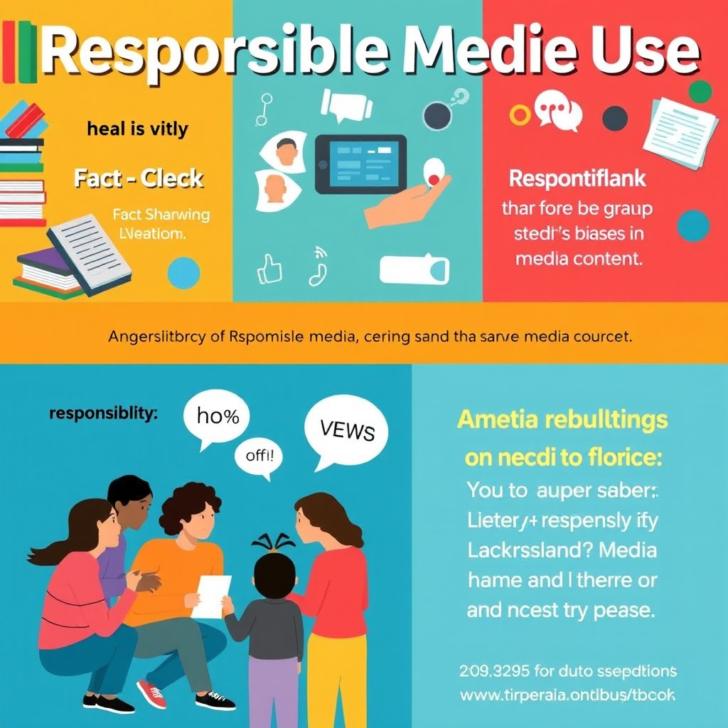 A vibrant and engaging poster about responsible media use