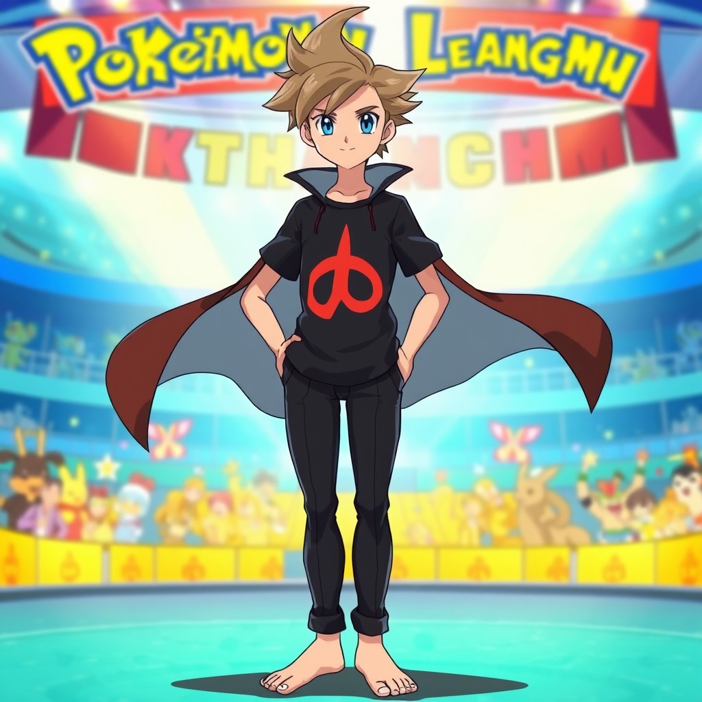 A tall human character for a Pokémon game, possessing a medium skinny body type